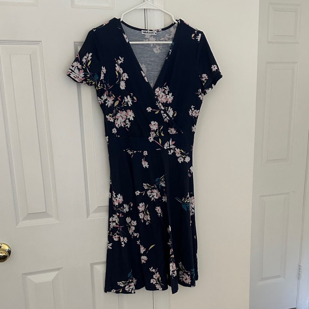 Floral Navy Mini Dress